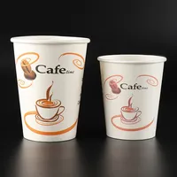 Logo personnalisé imprimé 8oz 4oz tasses noires à emporter à paroi unique tasse à café en papier jetable tasses à dessert support à cupcakes en papier