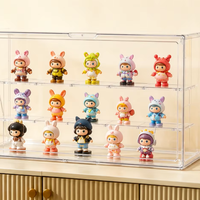 Boîte de présentation personnalisée en acrylique transparent avec porte magnétique, anti-poussière, pour figurines et poupées
