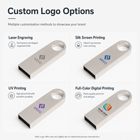 Clé USB Métallique Personnalisée avec Logo, Clé USB en Forme d'Anneau, 16 Go, 32 Go, 64 Go, 128 Go, Cadeau Promotionnel d'Entreprise en Gros