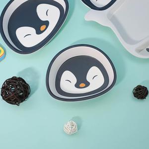 Pinguim Forma Cartoon Melamina Talheres Set para crianças Criativo Animal Modeling Baby Eating Dinner Plate Food <span class=keywords><strong>Bowl</strong></span> <span class=keywords><strong>Rice</strong></span> <span class=keywords><strong>Bowl</strong></span> - Product Image 2