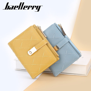 Baellerry Women's Short Wallet Pu Leather Checkered Zipper Coin <b>Purse</b> Multifunctional Everyday Use - Product Image 3