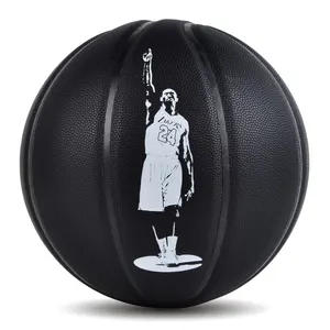 Bolas holográficas de Kobe, LOGO personalizado de fábrica de baloncesto, luminoso, reflectante, negro y verde, OEM