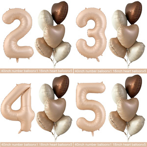 Globos de aluminio con número 0-<span class=keywords><strong>9</strong></span> digital grande verde oliva de 40 pulgadas en forma de corazón-Juego de globos felices de cumpleaños - Product Image 6