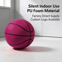 Ballon de sport silencieux en mousse PU de 580g, taille 7 (29,5 pouces), faible bruit, pour entraînement en intérieur, avec logo personnalisé, commande en gros