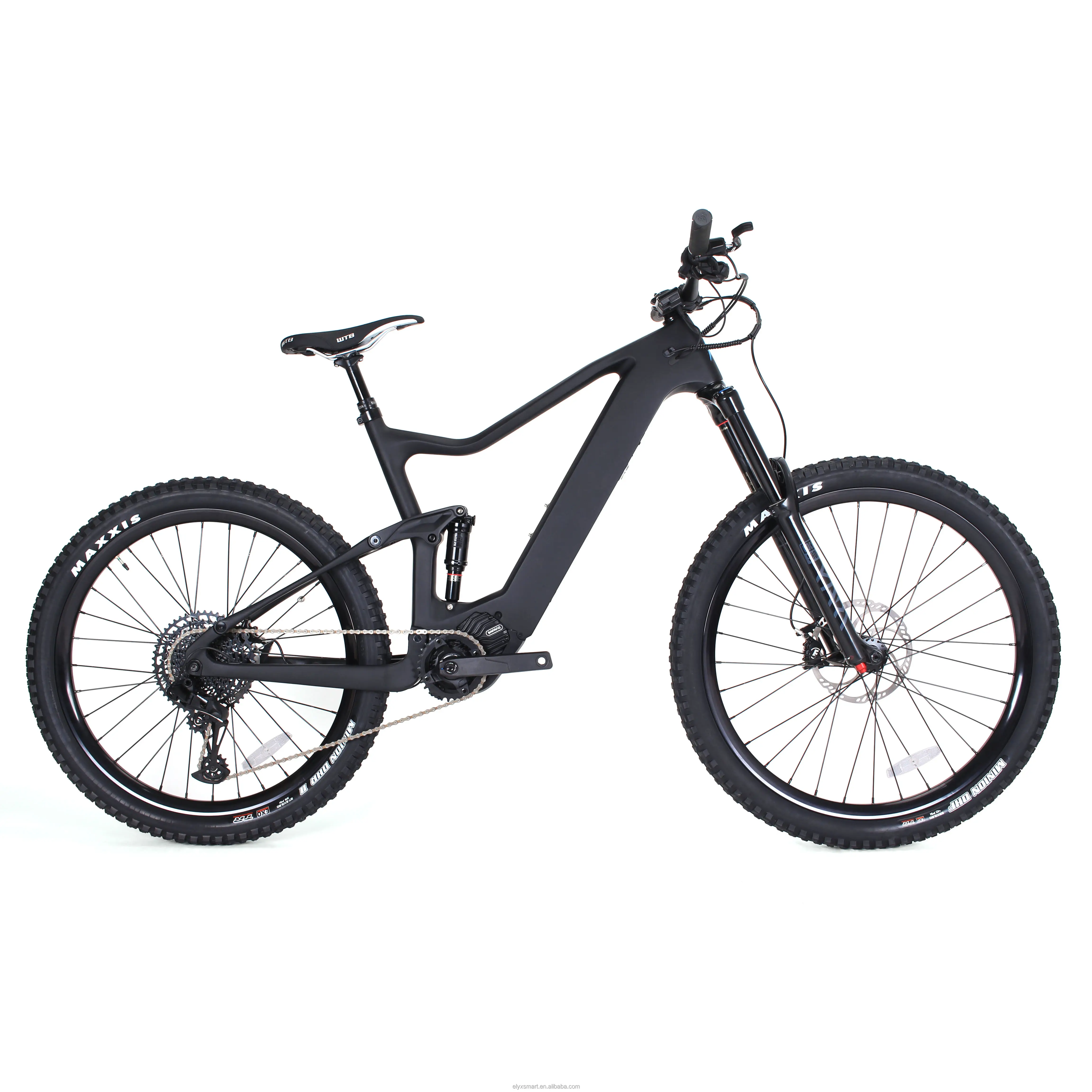 Özel Rockshox elektrikli dağ bisikleti tam süspansiyon 29 inç karbon elektrikli Mtb E dağ bisikleti orta sürücü 500W 1000W