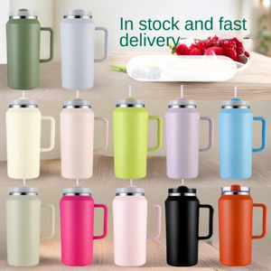 For <strong>Stanley</strong> 64oz Stainless Steel Thermos Cup <strong>with</strong> <strong>Handle</strong> Large Capacity Car <strong>Mug</strong> <strong>with</strong> Straw Travel Drinkware - Product Image 1