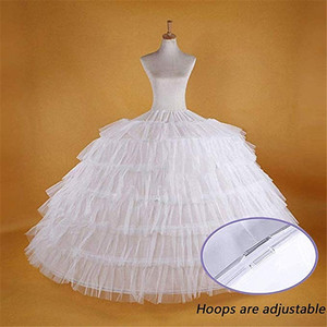 1611 6 cerceaux <span class=keywords><strong>Tulle</strong></span> volants <span class=keywords><strong>blanc</strong></span> Crinoline <span class=keywords><strong>jupon</strong></span> pour robe de bal 6 acier gonflé jupe agitation de mariage - Product Image 4
