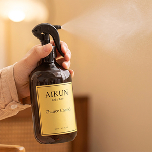 Aikun Low MOQ 500ML Green Flat PET Lasting Any Scent Aroma <b>Spray</b> Adhesive Sticker Logo Gift Box Fragrance <b>Spray</b> <b>Set</b> for Decor - Product Image 2