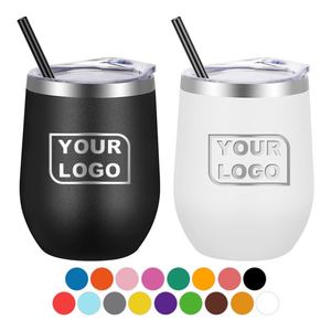 Taza de Vino con Aislamiento de Doble Pared, Forma de Huevo, con Logotipo Personalizado, Taza de Café, Vaso para Vino y Café con Tapa, 12 oz, OEM ODM, Proveedor de Fábrica - Product Image 1