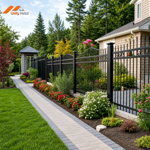 Steel Picket Fence Panel Galvanized Electrophoresis Coating Rust Proof Fencing for Front Yard Garden Commercial Project - Product Image 1