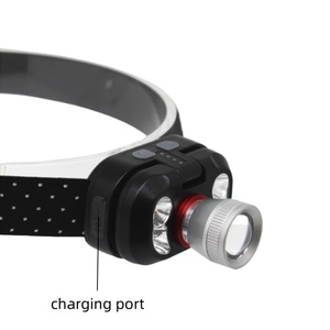 Faro LED recargable portátil con control de sensor, con zoom, luz de flash roja y azul, diseño impermeable para acampar, emergencia - Product Image 4