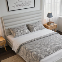 Base de Cama Moderna Tapizada en Terciopelo Gris, Tamaño Queen, Plataforma, Fácil Montaje, Ideal para Apartamentos de Alquiler