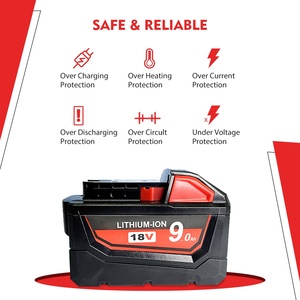 Batterie d'outil électrique au lithium-ion 9,0 Ah 18 V rechargeable, remplacement des batteries Milwaukes M 18S pour <span class=keywords><strong>kit</strong></span> combiné Milwaukes 18 V - Product Image 4