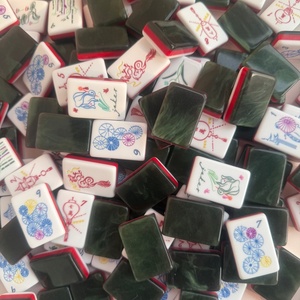 Fichas de Mahjong de Acrílico Verde Esmeralda Pintadas a Mano de Alta Calidad, Serie de Lujo, Ecológicas, Personalizadas, para Fiestas y Uso Casual - Product Image 2