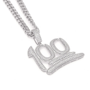 จี้ทองแดงสไตล์ฮิปฮอปสำหรับผู้ชาย ประดับเพชรซิร์คอน 100 จุด - Product Image 5