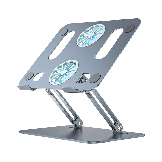 Ergonomic Foldable Laptop Stand with Cooling Fan Metal Aircooled Riser Gaming Laptop Cooling Pad Stand for 17.3 Laptops Tablet