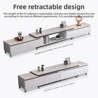 Table basse et meuble TV combinés pour petit appartement, salon, meuble TV moderne minimaliste extensible multifonctionnel sur pied