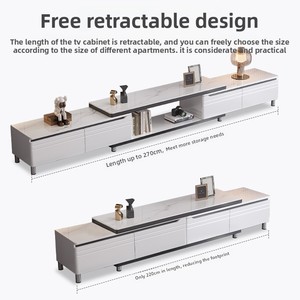 Table basse et <span class=keywords><strong>meuble</strong></span> <span class=keywords><strong>TV</strong></span> combinés pour petit appartement, salon, <span class=keywords><strong>meuble</strong></span> <span class=keywords><strong>TV</strong></span> moderne minimaliste extensible multifonctionnel sur pied - Product Image 2