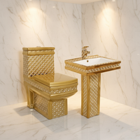 YIDA Royal Gold Luxury Sanitary Ware Inodoros Céramique WC et lavabo Salle de bain Wc Toilettes dorées Ensembles de toilettes