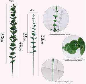 Feuilles d'eucalyptus artificielles en plastique en gros, plantes vertes artificielles, arrangements floraux pour les mariages, décoratifs - Product Image 5