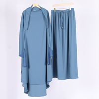 Ensembles de 2 pièces pour femmes musulmanes, robe de prière, abaya, khimar, Ramadan, Eid, vêtements islamiques, costume
