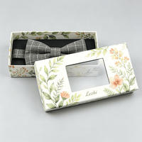 Boîte cadeau en carton de luxe personnalisée avec logo, élégante, avec nœud papillon et fenêtre
