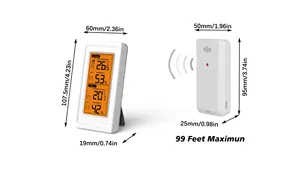 Digital Wireless Weather Station Indoor Outdoor Thermometer With Outdoor Sensor Temperature And Humidity Monitor Humidity Meter