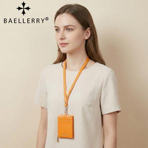 Nouveau porte-cartes multicolore à suspendre avec fermeture éclair, porte-monnaie zippé, sac portable pour cartes et documents d'identité à suspendre au cou - Product Image 1