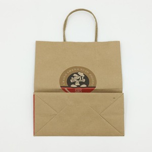 Personalice el bolso de compras de papel Bolsas de papel Kraft marrones baratas con manijas retorcidas para la librería <span class=keywords><strong>Cafe</strong></span> - Product Image 5