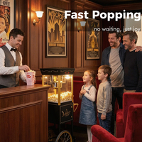 Chariot à Popcorn Mobile avec Compartiment de Rangement 600W