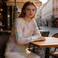 Cardigan fin et décontracté à séchage rapide pour femme, motif floral aquarelle artistique, col rond, manches longues, boutonné, tricoté, printemps automne