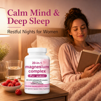 Complément Alimentaire Complexe de Magnésium 20-en-1 en Capsules avec Vitamine D3 K2 et Complexe B Méthylé, 60 Capsules Végétariennes pour Femmes