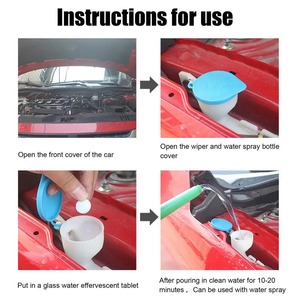 6pcs Car Window Cleaner Effervescent Wiper Fluid Tablets <strong>Concentrated</strong> Clean Tablets That Remove Glass Stains - Product Image 5