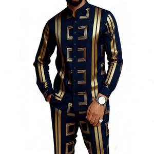 Completo da <span class=keywords><strong>Uomo</strong></span> Personalizzato per le Feste, Stile Casual da Strada, Colletto Rialzato, alla Moda, <span class=keywords><strong>Slim</strong></span>-<span class=keywords><strong>fit</strong></span>, a Maniche Lunghe, Stampa Digitale, per Sport all'Aperto - Product Image 2