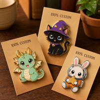 Broche personnalisée sans MOQ en émail dur, motif chaton et lapin mignon, en métal doré, style Kawaii, dessin animé, broche d'art