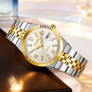 Nouvelle Arrivée Montre Classique avec Cadran Nid d'Abeille, Fonction Date, Design Élégant et Moderne, Logo Personnalisable, Montre à Quartz pour Hommes, Alliage, Verre, Aiguilles - Product Image 1