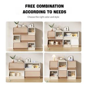 Children's Room Plastic Toy Box with Lid Stackable <strong>Storage</strong> Bins for Living Room and Bedroom <strong>Organization</strong> - Product Image 3