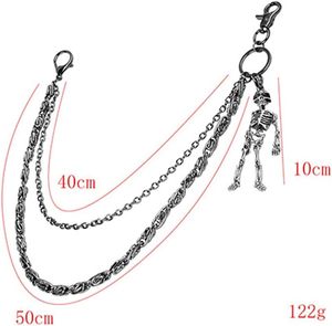 Catena <span class=keywords><strong>per</strong></span> Portafoglio PINKPIN in Lega con Pietre Naturali, Stile Biker, Unisex, <span class=keywords><strong>per</strong></span> Jeans e <span class=keywords><strong>Pantaloni</strong></span>, Catena con Teschio <span class=keywords><strong>per</strong></span> Uomo e Donna - Product Image 2