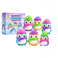 Jouet anti-stress pingouin souple qui brille dans le noir, à presser, pour la décompression et la décoration de bureau