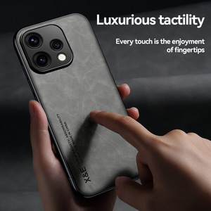 Étui de téléphone rétro en cuir à motif pour Realme16pro Plus Reno15C C85 Pro GT 8 PRO, couleur unie, protection intégrale anti-chute - Product Image 4
