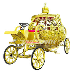 Calèche royale électrique pour mariage, véhicule de type citrouille de Cendrillon, calèche de chevaux pour visites touristiques - Product Image 3