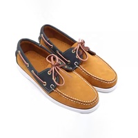 Jamaïque cousu à la main jaune marine nubuck cuir mocassin cuir chaussette doublure non marquant semelle en caoutchouc antidérapant hommes chaussures bateau