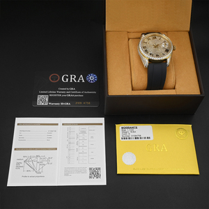 Reloj de Lujo con Diamantes de Moissanita, Estilo Hip Hop, con Correa de Goma Negra, Movimiento Mecánico, para Hombre y Mujer - Product Image 4