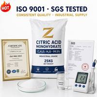 Acide citrique monohydraté industriel de qualité supérieure, poudre cristalline blanche, certifié ISO 9001