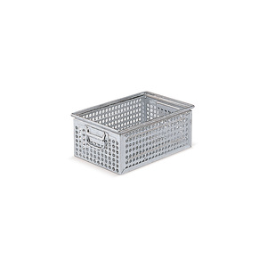 Boîte de rangement en métal perforé Fami 450x300x200 mm avec poignées galvanisées, capacité 27 L - Product Image 1