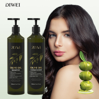 DIWEI grosir sampo nutrisi perbaikan minyak kastor hitam sampo Natrual organik Jojoba biji minyak zaitun Set Perawatan Rambut