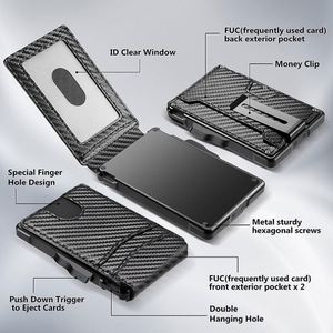 X1223 Rfid Pop up Quick Access Aluminum <b>Metal</b> Card <b>Wallet</b> Mens Leather <b>Wallet</b> Rfid <b>Wallet</b> Business Credit Leather Card Hol - Product Image 2