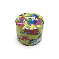 Bros Semir Asap Logo Kustom 40Mm X 33 Mm Cetakan UV Warna-warni Penggiling Tembakau Logam