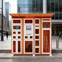 Casillero Inteligente Resistente para Exteriores, con Pago por Monedas y Billetes, Gabinete de Almacenamiento Electrónico, Kiosco de Autoservicio para Playa o Resort