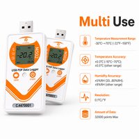 Registrador de Datos de Temperatura y Humedad USB, Gráficos Visuales, Informes Gráficos, Personalizable OEM/ODM, Material Plástico, Clasificación IP66, Pantalla LCD